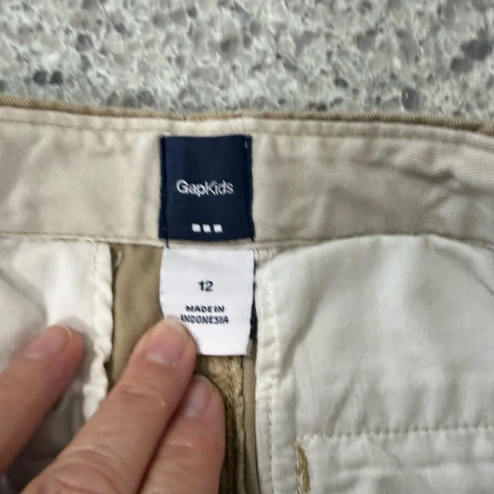 GAP Khaki Shorts with Navy Shark Embroidery
